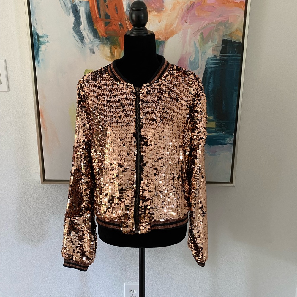 Scripted Sequin Bomber Jacket - Scripted- NWT. New With Tags. - Picture 2 of 16
